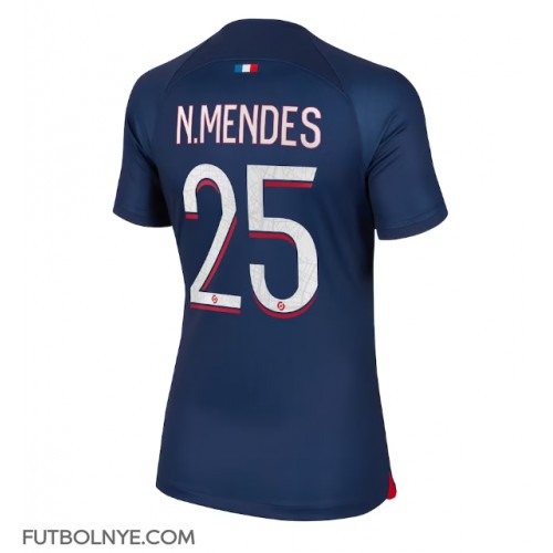 Camiseta Paris Saint-Germain Nuno Mendes #25 Primera Equipación para mujer 2023-24 manga corta